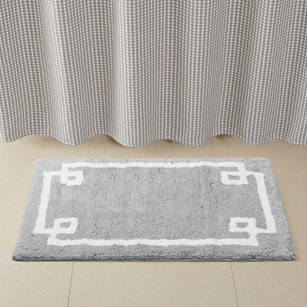 Cotton Tufted Bath Rug 24X40 Grey Cotton