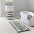 Reversible High Pile Tufted Microfiber Bath Rug Grey Microfiber