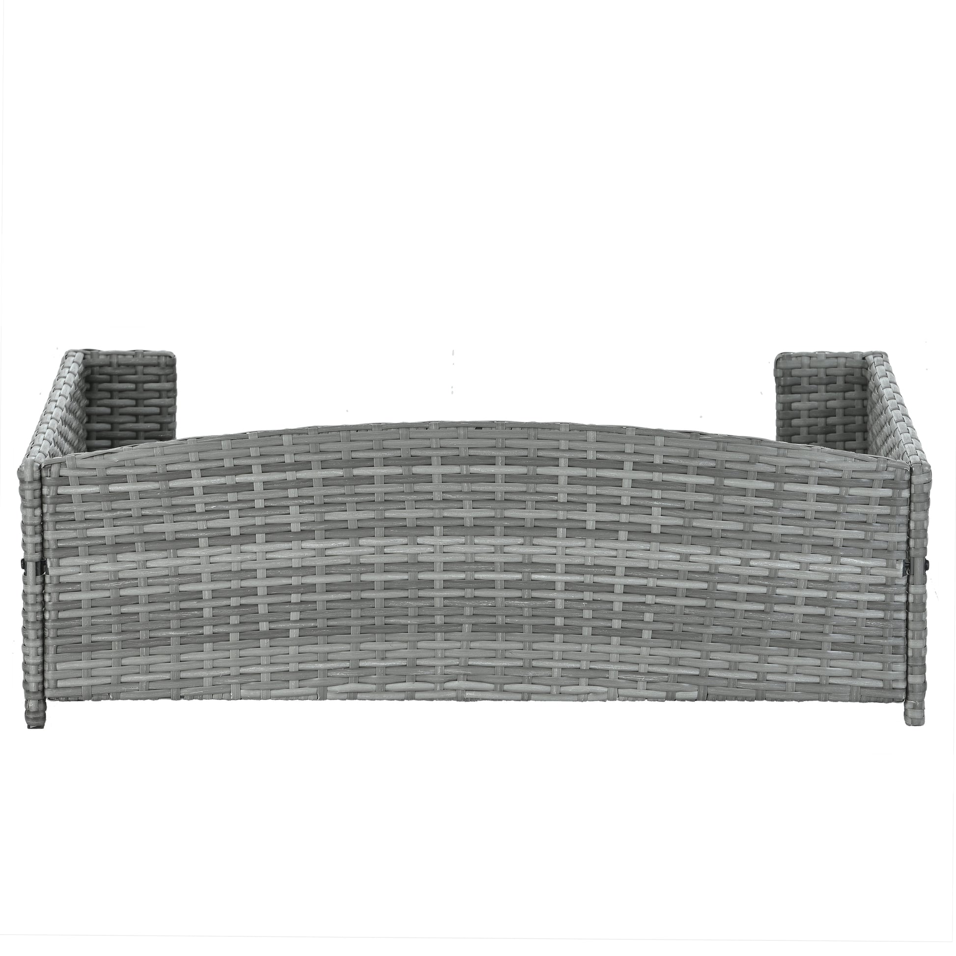 Dog Bed, Pet Bed, Pet Enclosures, Pet Outdoor Furniture, Pet Patio Furniture, Seasonal Pe Wicker Pet Furniture, Dog Bed With Cushion Dark Grey Pe Rattan Iron Waterproof Fabric