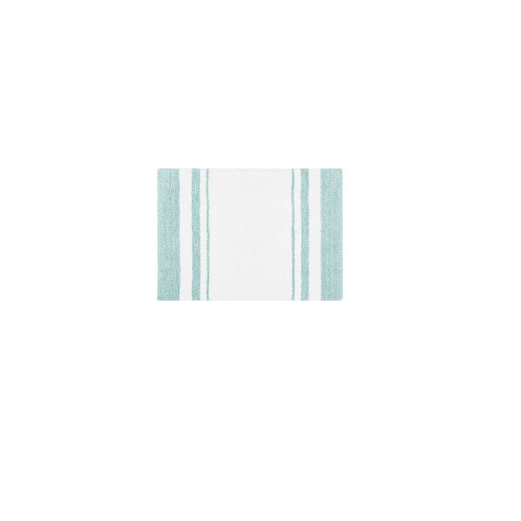 Reversible Bath Rug Aqua Cotton