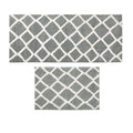 Reversible High Pile Tufted Microfiber Bath Rug Grey Microfiber