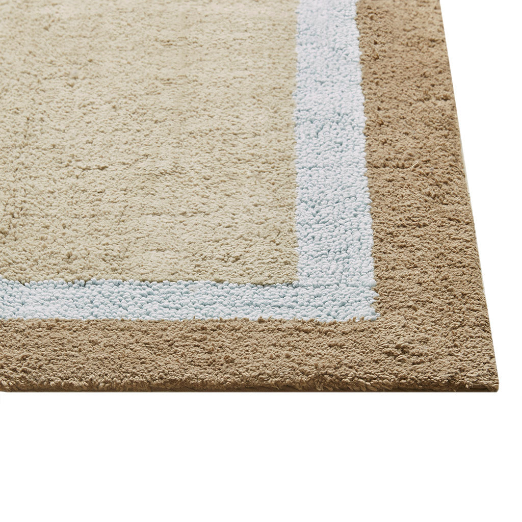 Cotton Tufted Bath Rug Blue Cotton