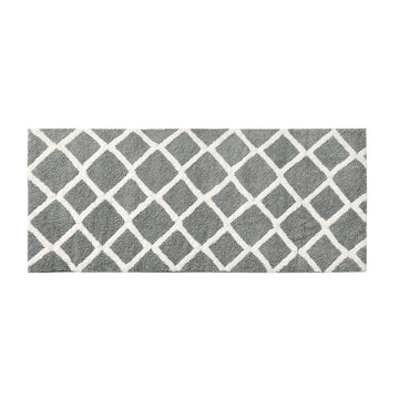 Reversible High Pile Tufted Microfiber Bath Rug Grey Microfiber