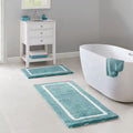 Reversible High Pile Tufted Microfiber Bath Rug Aqua Microfiber