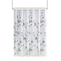 Floral Printed Burnout Shower Curtain Aqua Polyester