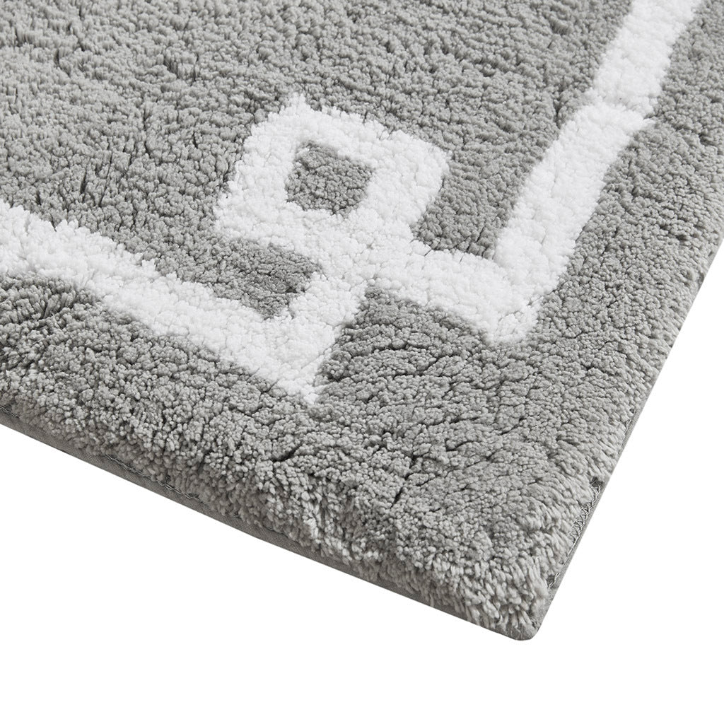 Cotton Tufted Bath Rug 24X72 Grey Cotton