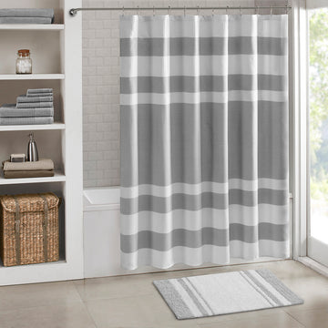 Reversible Bath Rug Grey Cotton