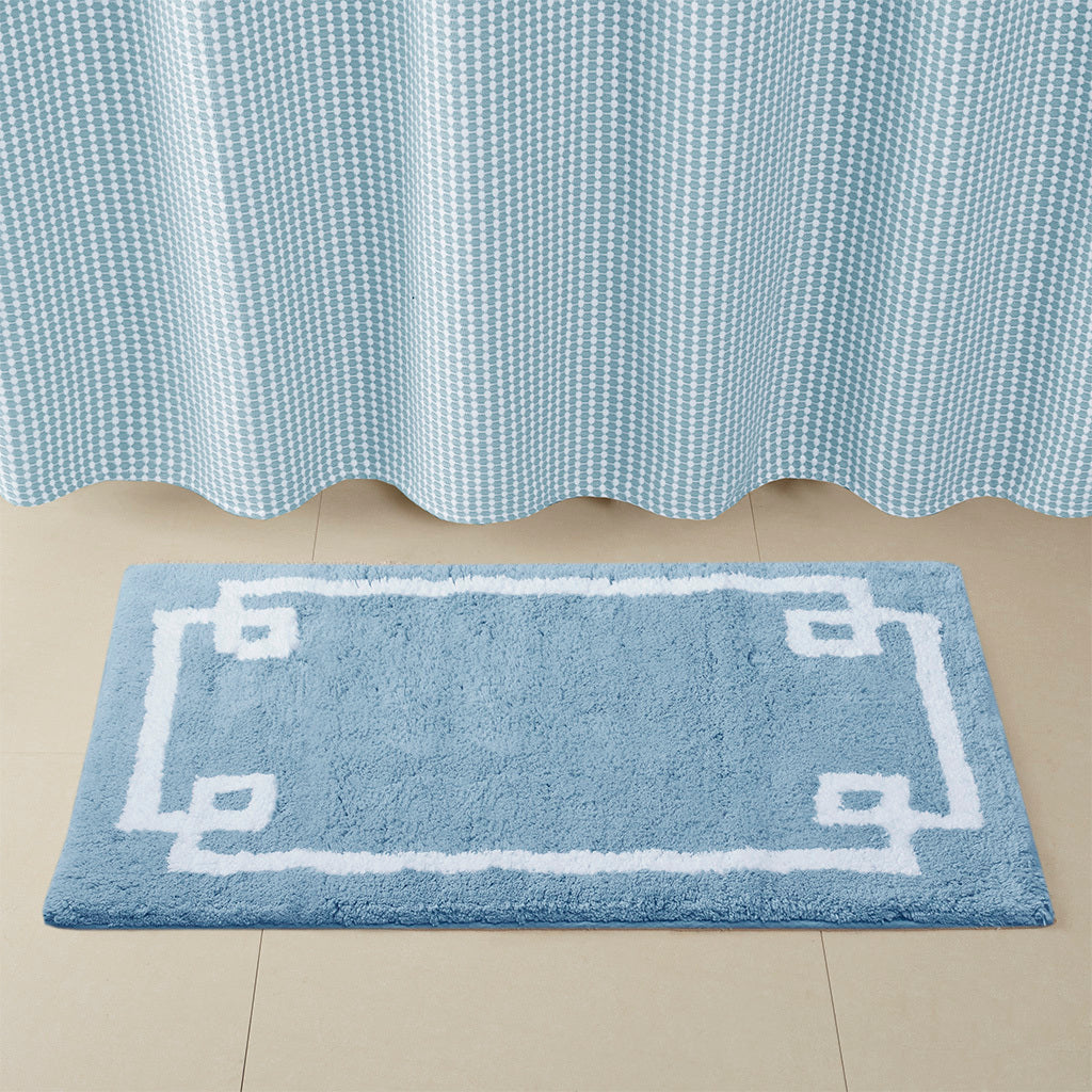 Cotton Tufted Bath Rug 24x40 blue-cotton