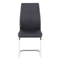 Black Modern Simple Style Dining Chair Pu Leather Chrome Metal Pipe Restaurant Home Chair Set Of 2 Black Pu Leather