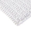 100% Cotton Chenille Chain Stitch Rug White Cotton