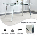 Glass Dining Table Modern Minimalist Rectangular For 4 6 With 0.31