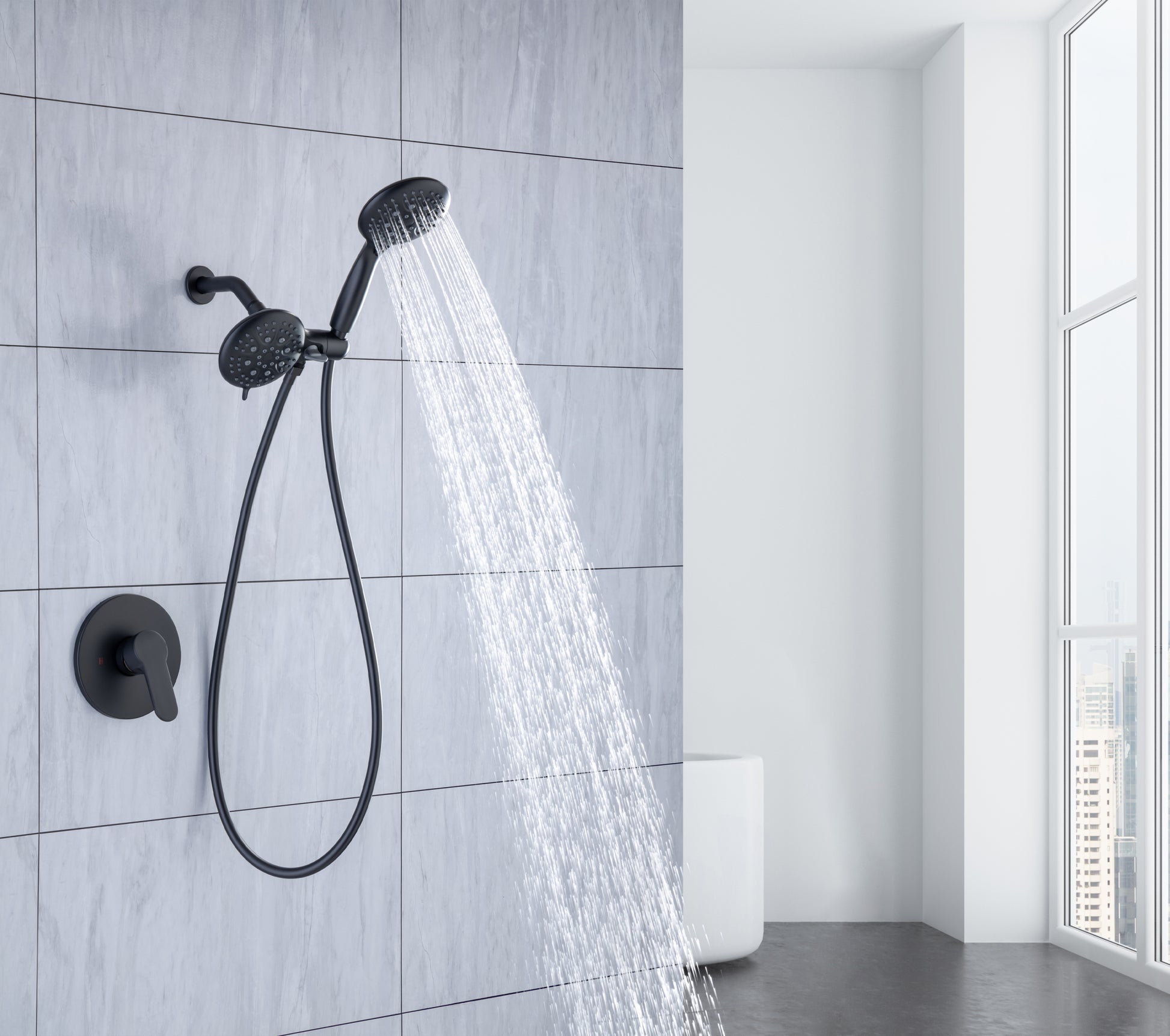 Shower System with Handheld Showerhead & Rain