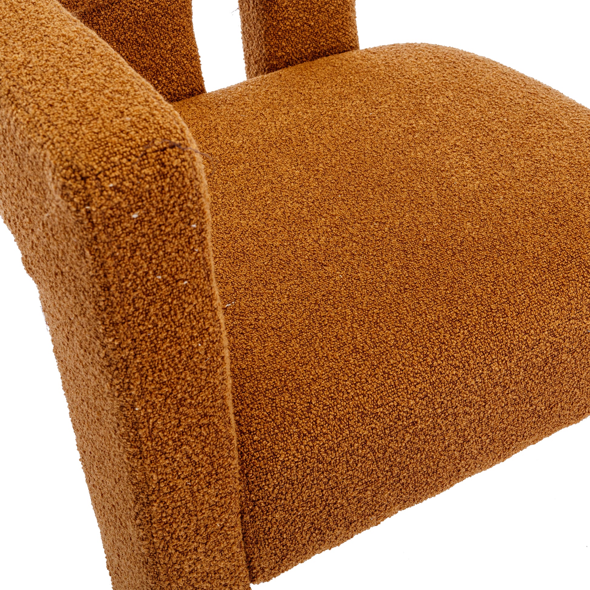 Coolmore Contemporary Designed Fabric Upholstered Accent Dining Chair Barrel Side Chairs Kitchen Armchair For Living Room 2Pc Set Coffee Boucle