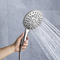 Cobbe 8 Functions Shower Head with handheld High brushed nickel-metal