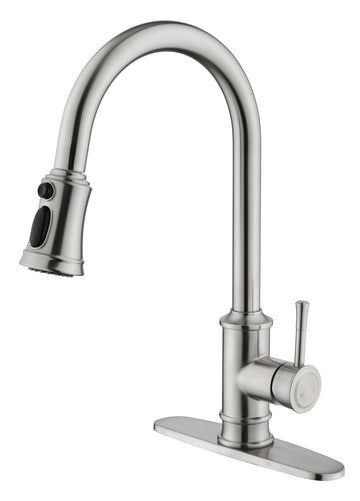 Kitchen Faucet With Pull Out Spraye Brushed Nickel Stainless Steel