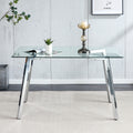 Glass Dining Table Modern Minimalist Rectangular For 4 6 With 0.31