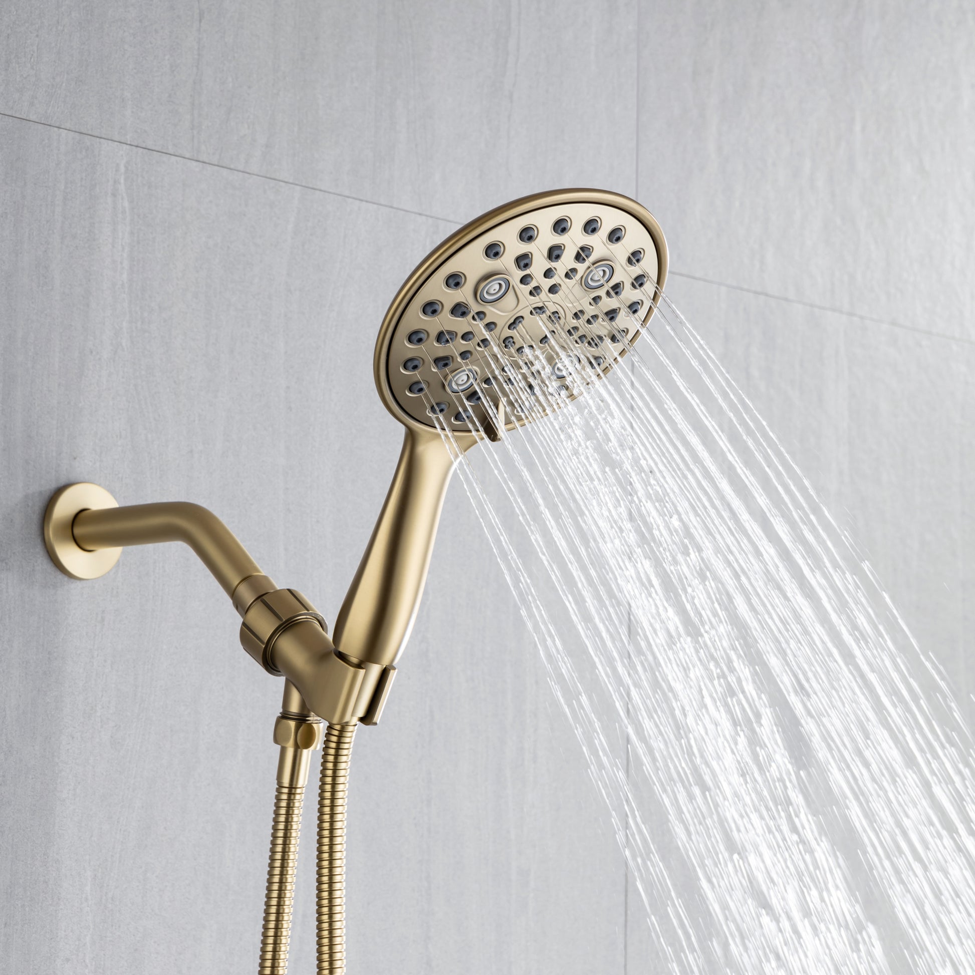 Cobbe 8 Functions Shower Head with handheld High brushed gold-metal