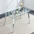 Glass Dining Table Modern Minimalist Rectangular For 4 6 With 0.31