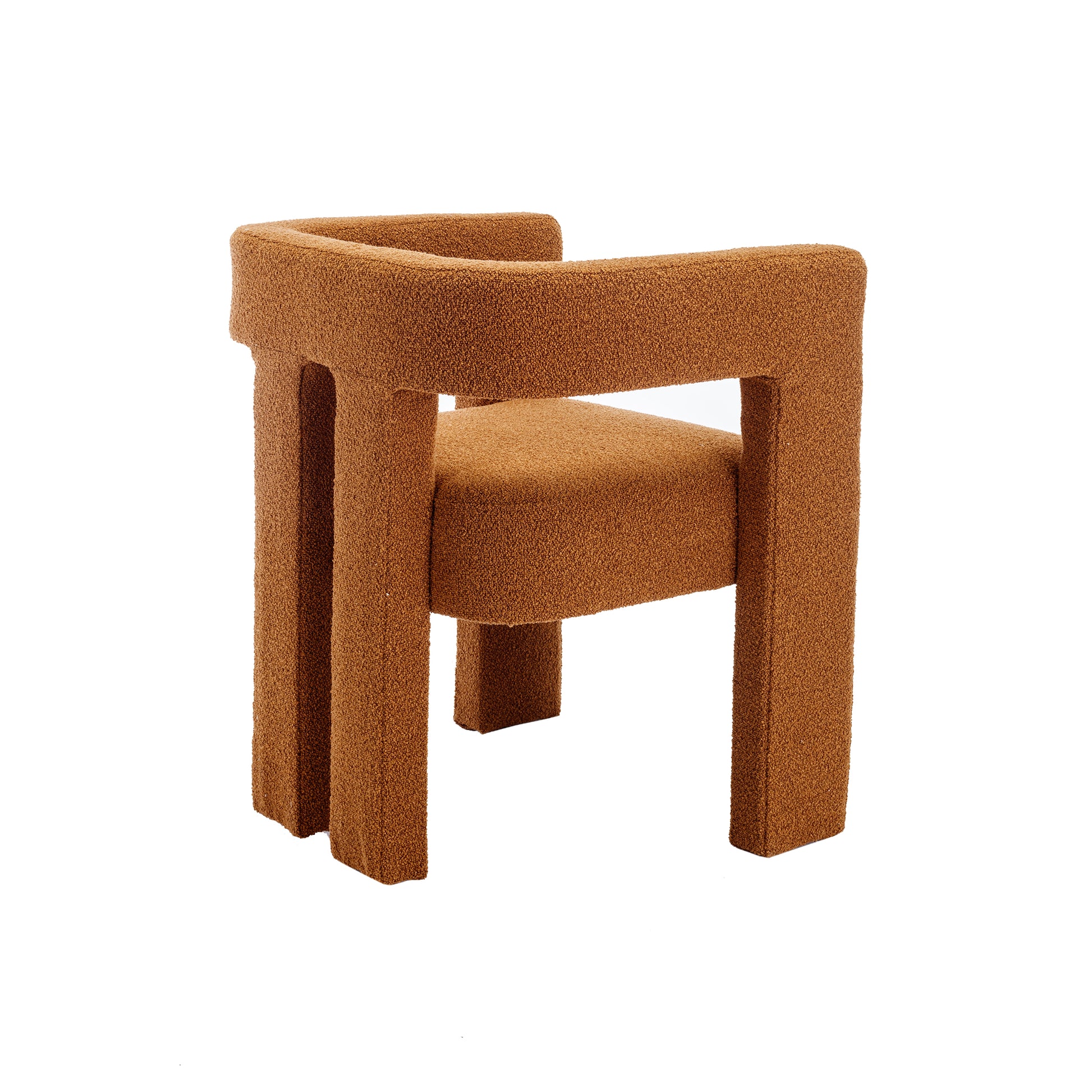 Coolmore Contemporary Designed Fabric Upholstered Accent Dining Chair Barrel Side Chairs Kitchen Armchair For Living Room 2Pc Set Coffee Boucle