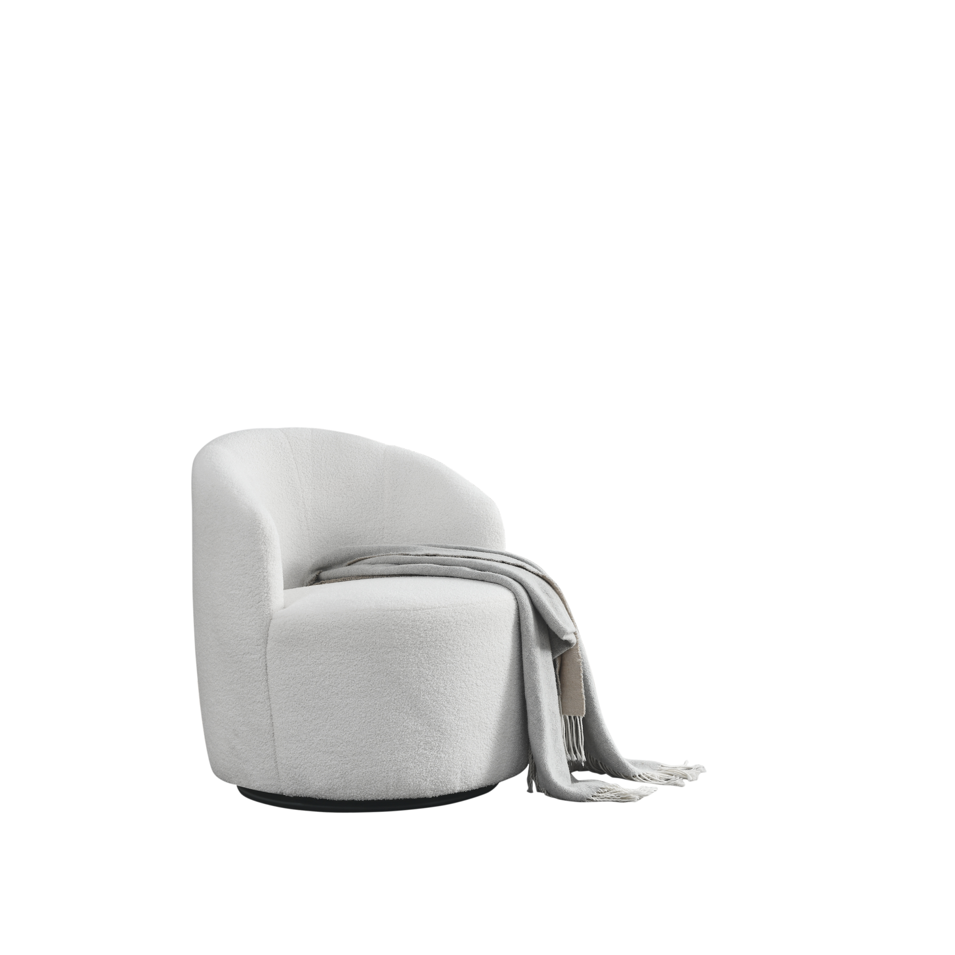 Video Welike Swivel Barrel Chair, Living Room Swivel Chair With Round Storage Chair, 360 Swivel Club Chair, Nursery, Bedroom, Office, Hotel With Upholstered Modern Armchair, Teddy Fabric White Teddy Foam Fabric