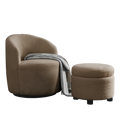 Video Welike Swivel Barrel Chair, Living Room Swivel Chair With Round Storage Chair, 360 Swivel Club Chair, Nursery, Bedroom, Office, Hotel With Upholstered Modern Armchair, Teddy Fabric Coffee Foam Fabric