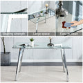 Glass Dining Table Modern Minimalist Rectangular For 4 6 With 0.31