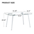 Glass Dining Table Modern Minimalist Rectangular For 4 6 With 0.31