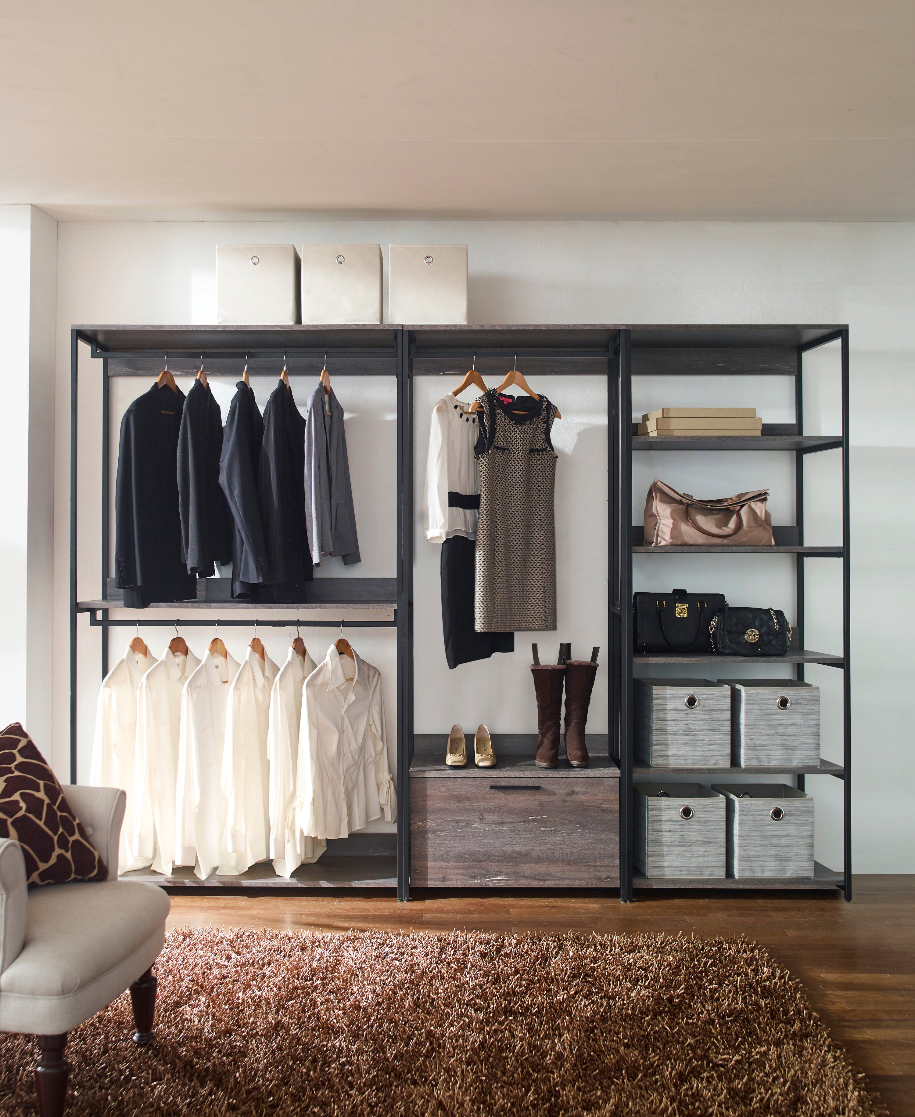 ニコ・ロビン ウッドラック Monica Wood Walk In Closet System Rustic Mdf Melamine