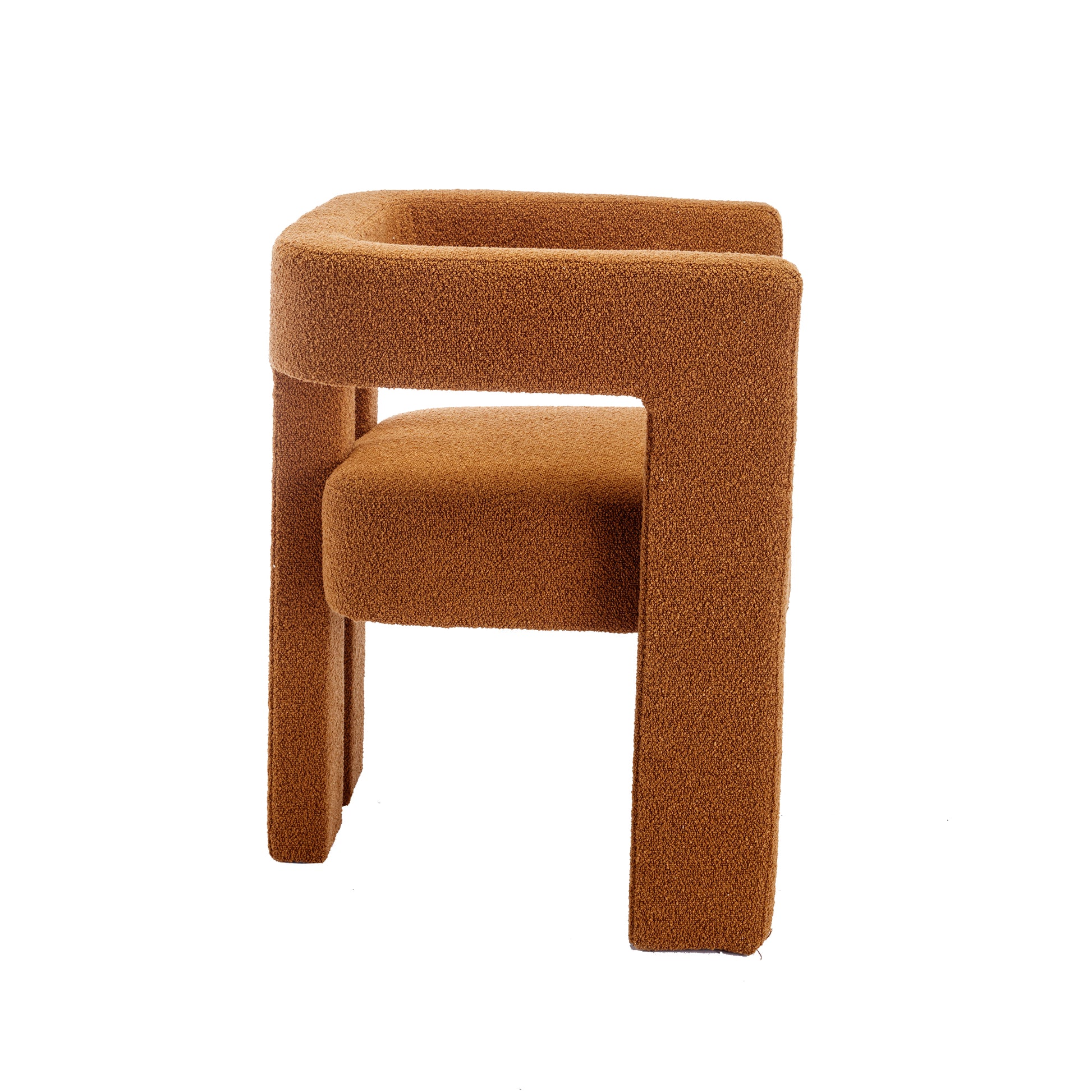 Coolmore Contemporary Designed Fabric Upholstered Accent Dining Chair Barrel Side Chairs Kitchen Armchair For Living Room 2Pc Set Coffee Boucle