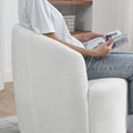 Video Welike Swivel Barrel Chair, Living Room Swivel Chair With Round Storage Chair, 360 Swivel Club Chair, Nursery, Bedroom, Office, Hotel With Upholstered Modern Armchair, Teddy Fabric White Teddy Foam Fabric