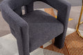 Coolmore Contemporary Designed Fabric Upholstered Accent Dining Chair Barrel Side Chairs Kitchen Armchair For Living Room 2Pc Set Carbon Black Boucle