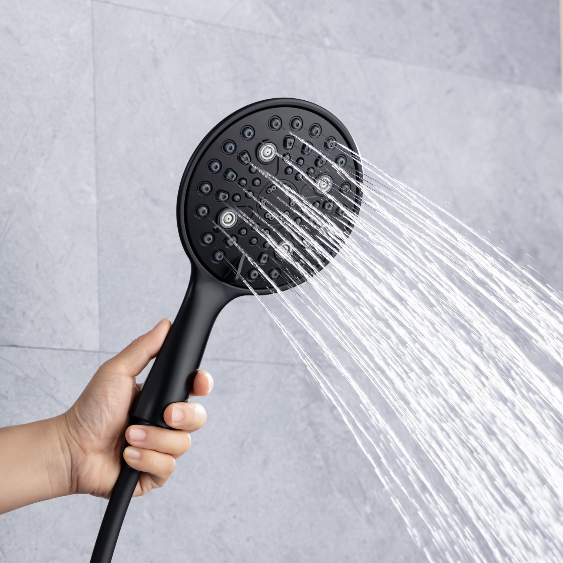 Cobbe 8 Functions Shower Head with handheld High black-metal