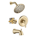 6 In. Detachable Handheld Shower Head Shower Faucet brushed gold-brass