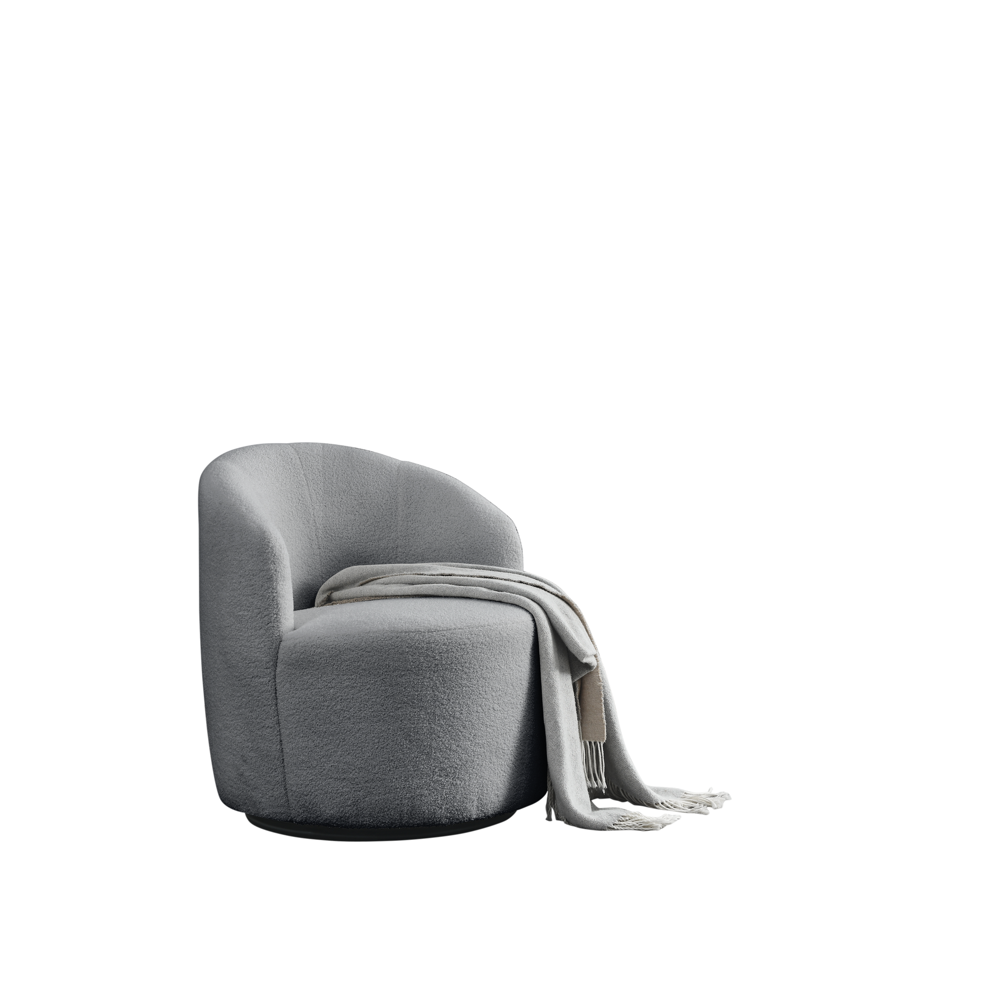 Video Welike Swivel Barrel Chair, Living Room Swivel Chair With Round Storage Chair, 360 Swivel Club Chair, Nursery, Bedroom, Office, Hotel With Upholstered Modern Armchair, Teddy Fabric Grey Teddy Foam Fabric