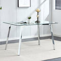 Glass Dining Table Modern Minimalist Rectangular For 4 6 With 0.31