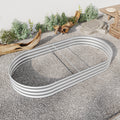 Raised Garden Bed Outdoor,Oval Large Metal Raised Planter Bed For For Plants, Vegetables, And Flowers Silver Silver Garden & Outdoor Metal