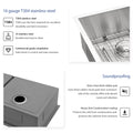 18 Gauge Stainless Steel 33X19 Inch Undermount Double Bowl Kitchen Sink 60 40 With 9 Inch Deep Sink Brushed Nickel Stainless Steel