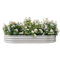 Raised Garden Bed Outdoor,Oval Large Metal Raised Planter Bed For For Plants, Vegetables, And Flowers Silver Silver Garden & Outdoor Metal