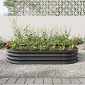Raised Garden Bed Outdoor,Oval Large Metal Raised Planter Bed For For Plants, Vegetables, And Flowers Black Black Metal