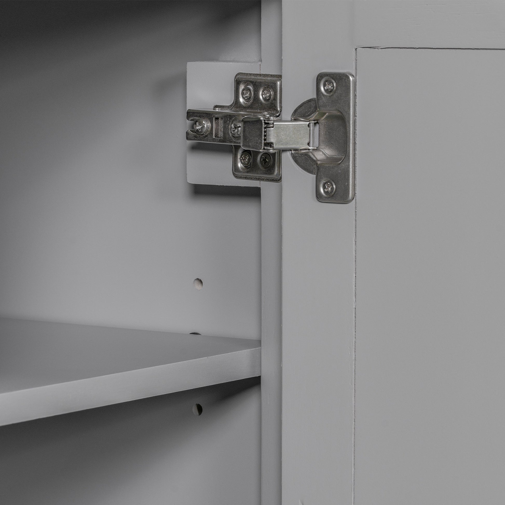 36" Bathroom Vanity With Ceramic Basin, Two Cabinets And Drawers, Open Shelf, Solid Wood Frame, Grey Old Sku: Sy999101Aae 1 Grey Solid Wood Mdf