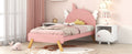 Wooden Cute Bed With Unicorn Shape Headboard,Twin Size Platform Bed,Pink Pink Solid Wood