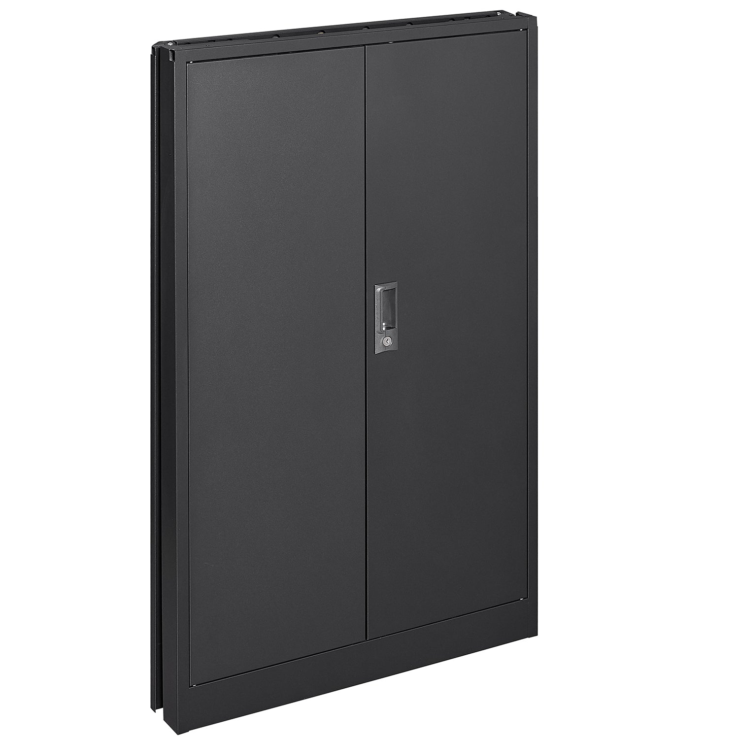 Metal Storage Cabinet With Locking Doors And Adjustable Shelf, Folding Filing Storage Cabinetfolding Storage Locker Cabinet For Home Office,School,Garage, Black Filing Cabinets 3 4 Shelves Black Office Door Locks Modern Steel