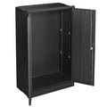 Metal Storage Cabinet With Locking Doors And Adjustable Shelf, Folding Filing Storage Cabinetfolding Storage Locker Cabinet For Home Office,School,Garage, Black Filing Cabinets 3 4 Shelves Black Office Door Locks Modern Steel