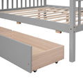 Full Size Wooden House Bed With Drawers, Gray Gray Solid Wood Mdf
