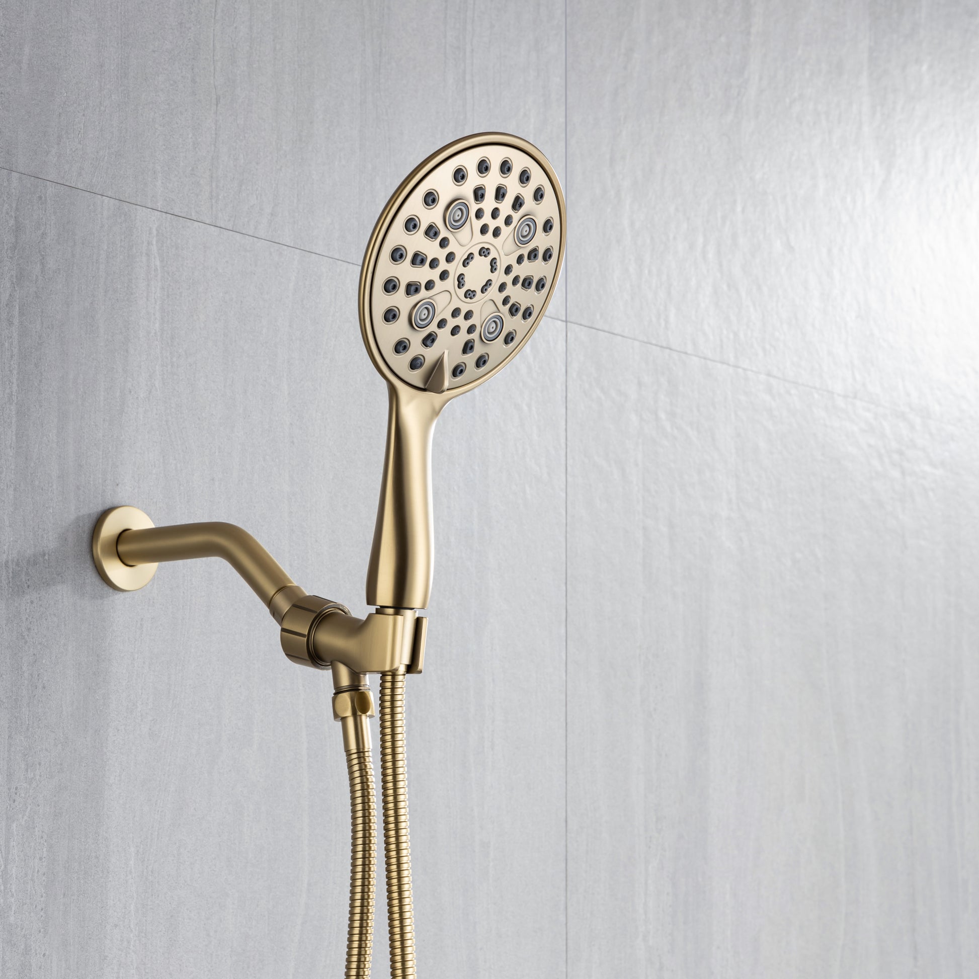 6 In. Detachable Handheld Shower Head Shower Faucet brushed gold-brass