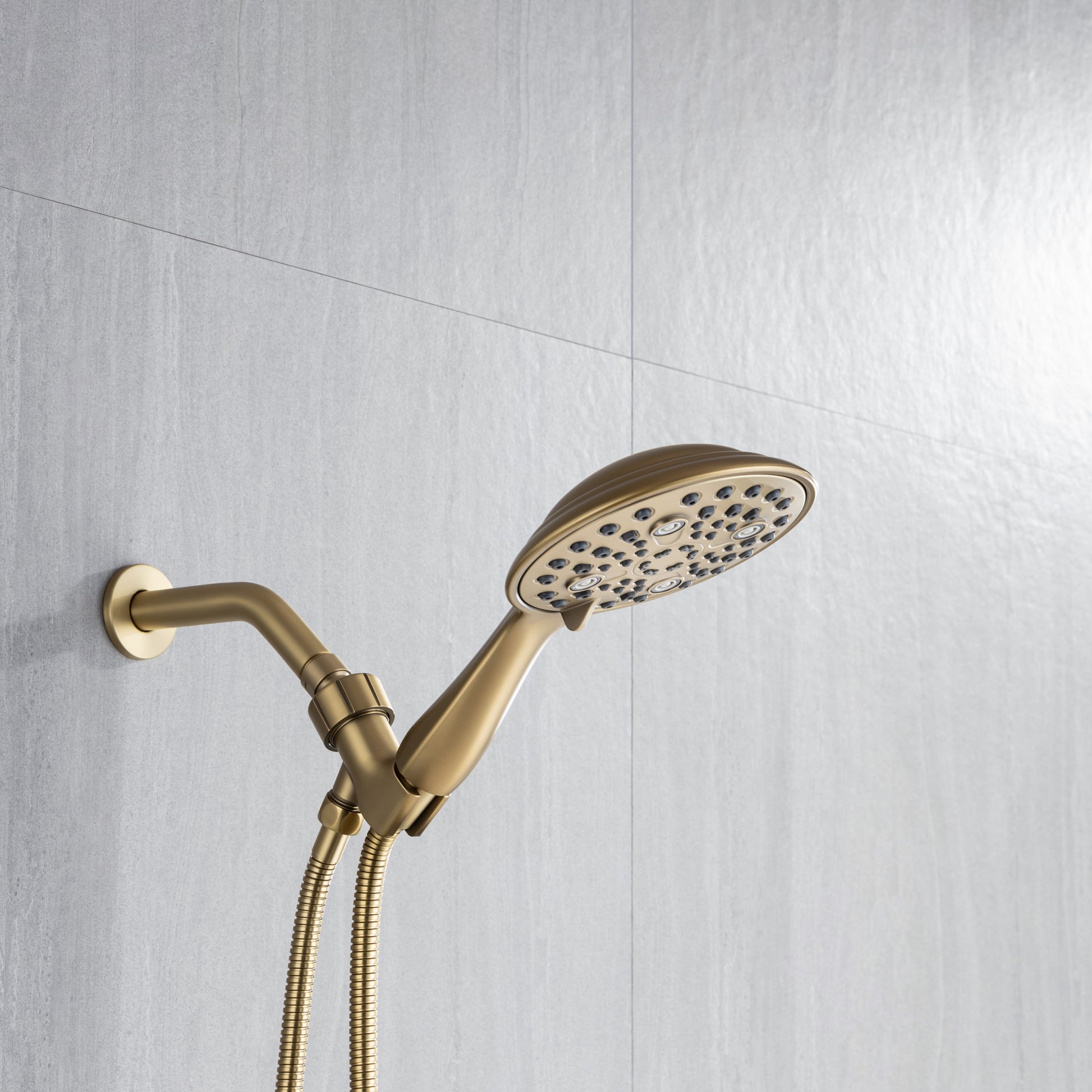 6 In. Detachable Handheld Shower Head Shower Faucet brushed gold-brass