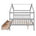 Full Size Wooden House Bed With Drawers, Gray Gray Solid Wood Mdf