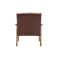 Leisure Chair With Solid Wood Armrest And Feet, Mid Century Modern Accent Chair, For Living Room Bedroom Studio Chair Brown Pu Pu Leather