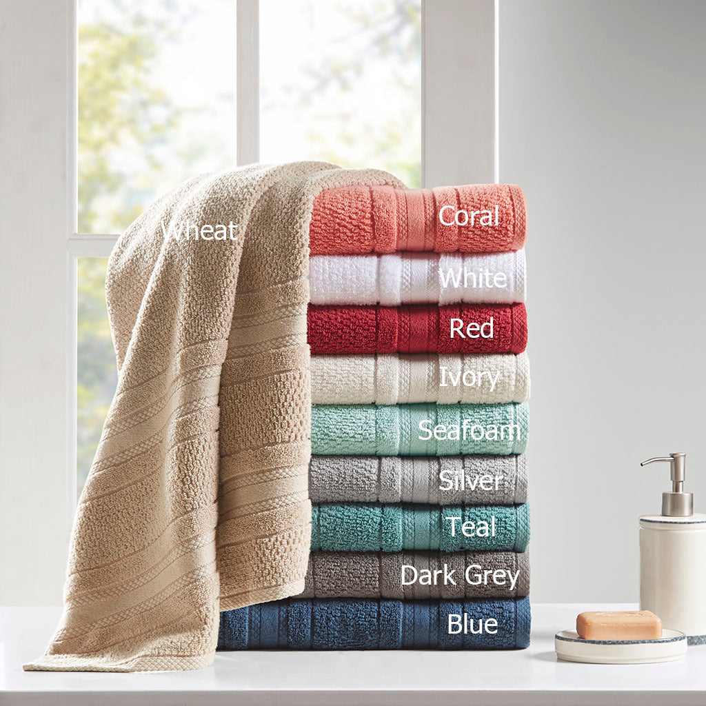 Super Soft Cotton Quick Dry Bath Towel 6 Piece Set Silver Cotton