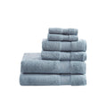 Cotton 6 Piece Bath Towel Set Blue Cotton